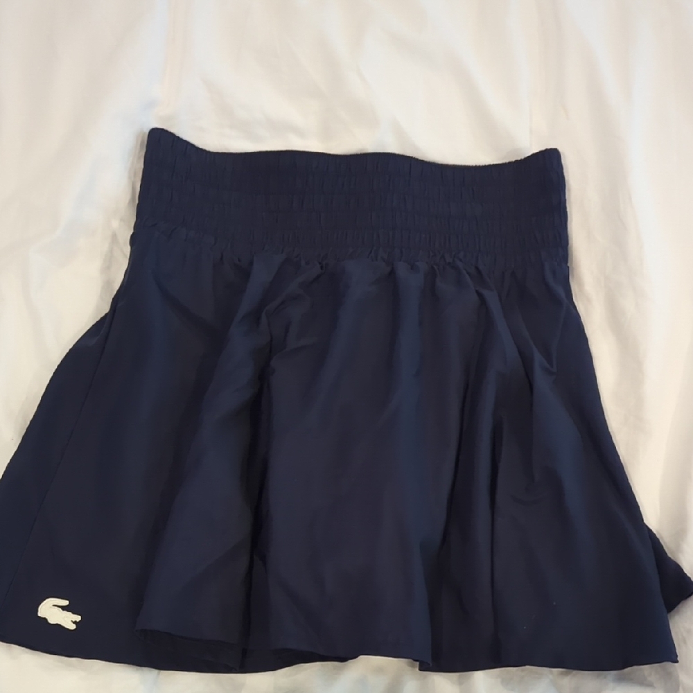 Lacoste Navy Blue Tennis Skirt/Skort W Alligator Logo And Green Shorts